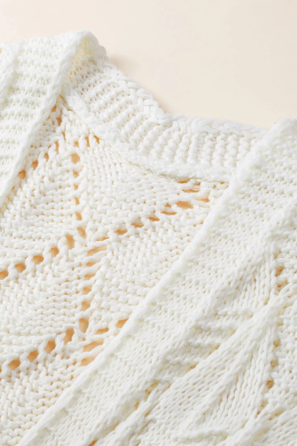 KaleaBoutique Rhombus Hollowed Knit Open Front Cardigan