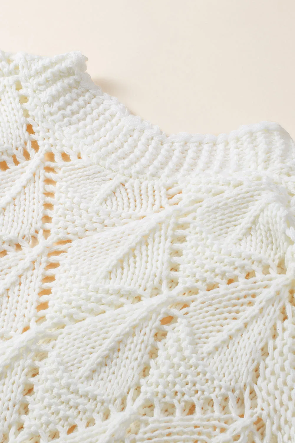 KaleaBoutique Rhombus Hollowed Knit Open Front Cardigan