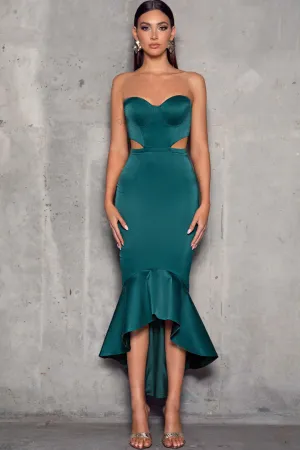 Kandace Midi Dress in Green by Elle Zeitoune - RENTAL