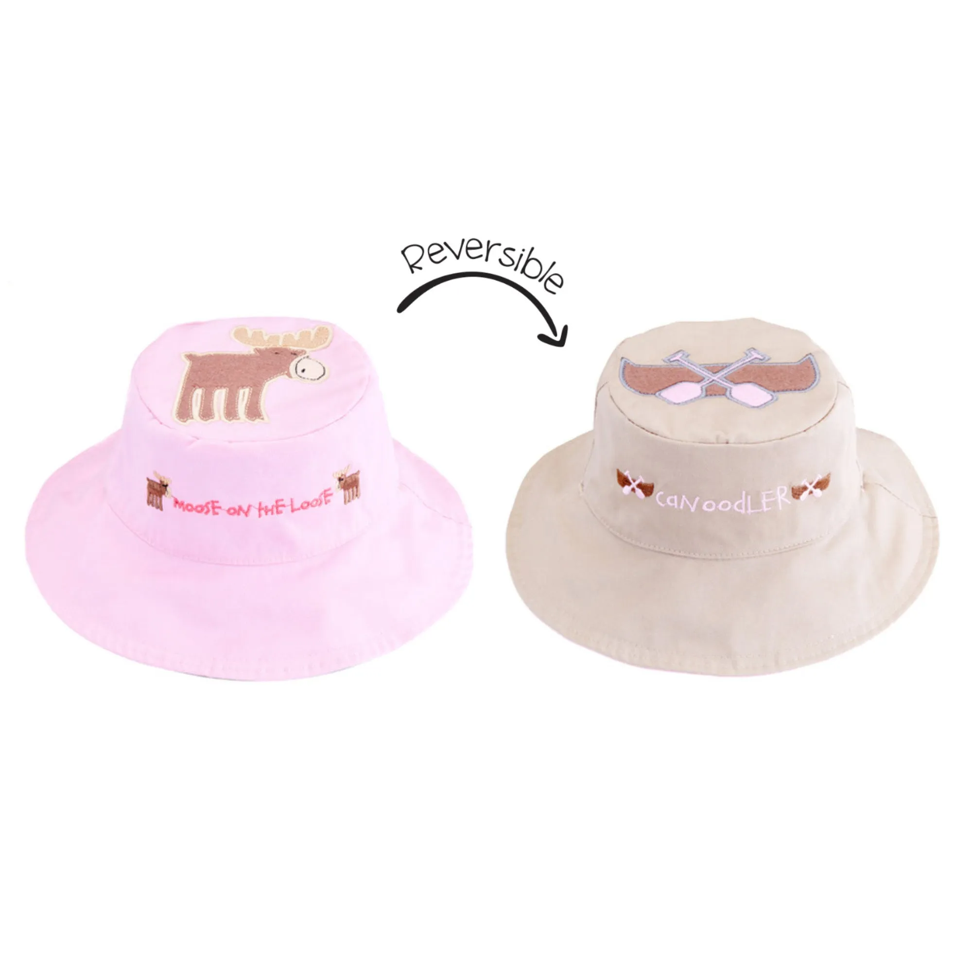 Kids Sun Hat Moose/Canoe