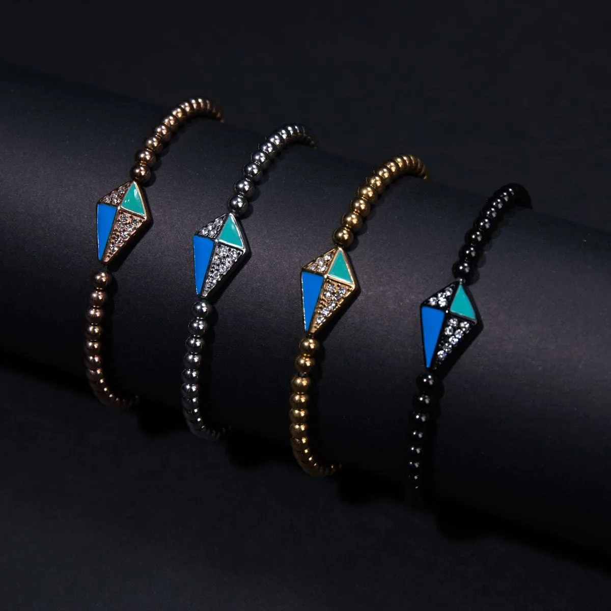 Kite | 18k Rose Gold | Enamel | Crystal Charm Bracelet