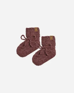 Knit Booties || Plum Heathered