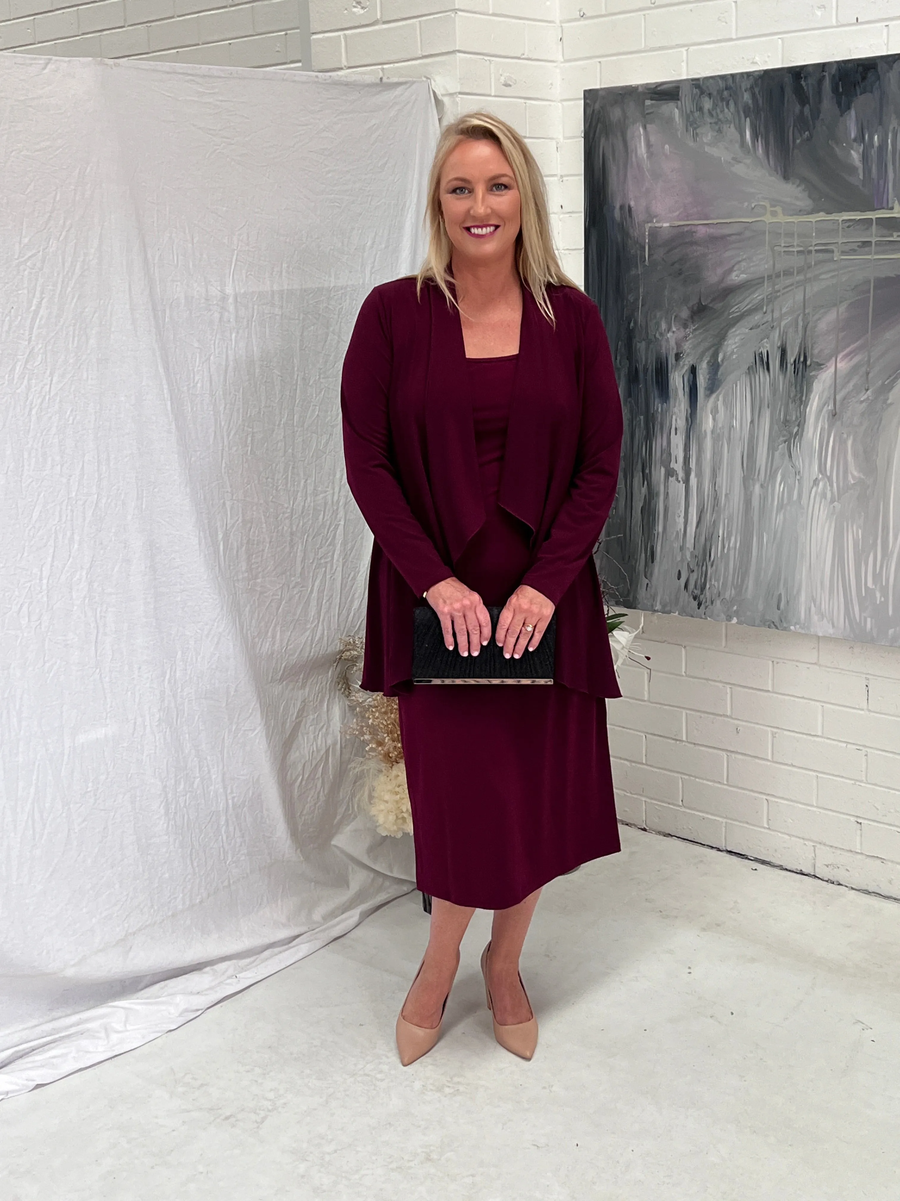 Kulani Burgundy Jersey Cardigan