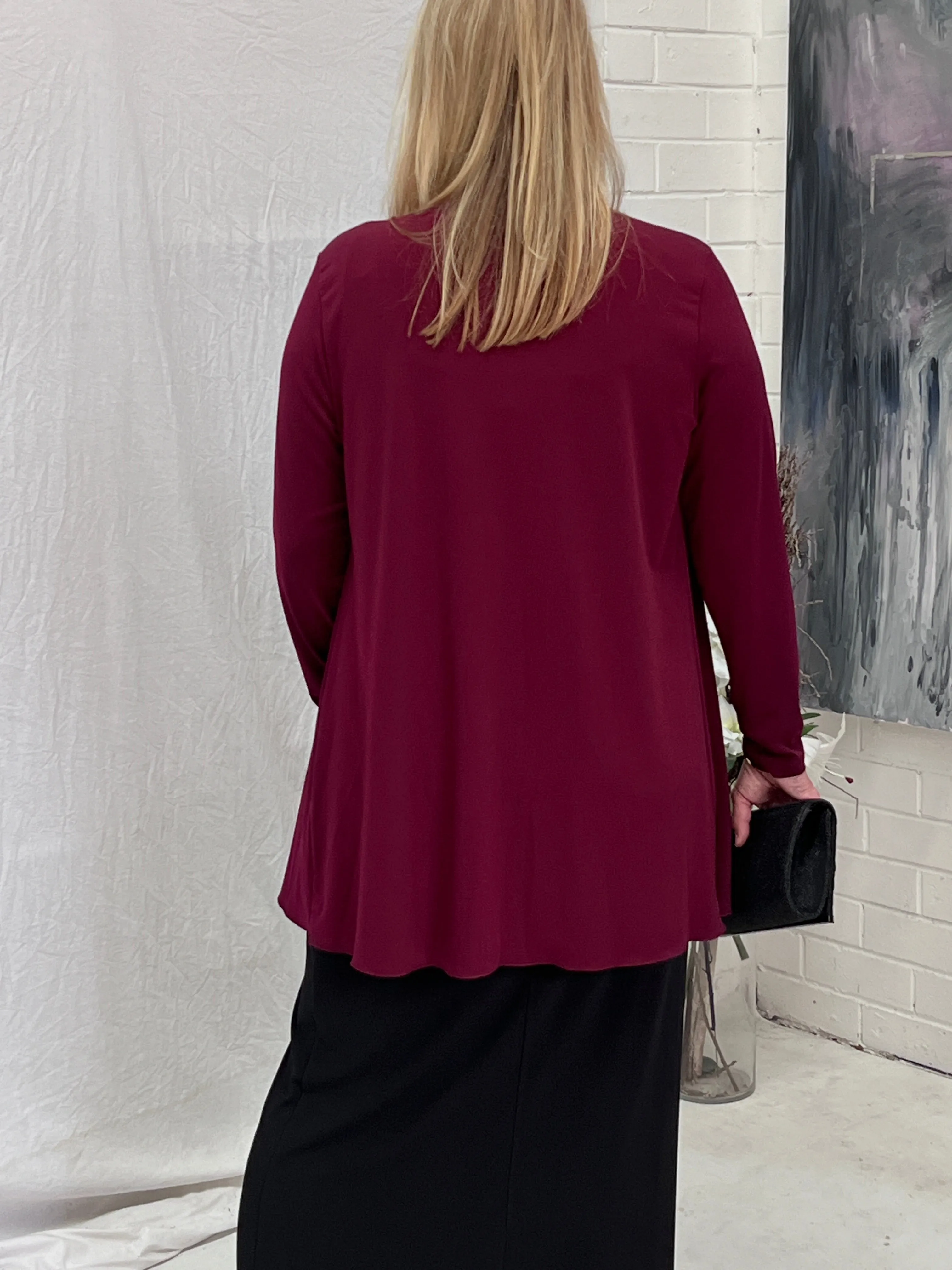 Kulani Burgundy Jersey Cardigan