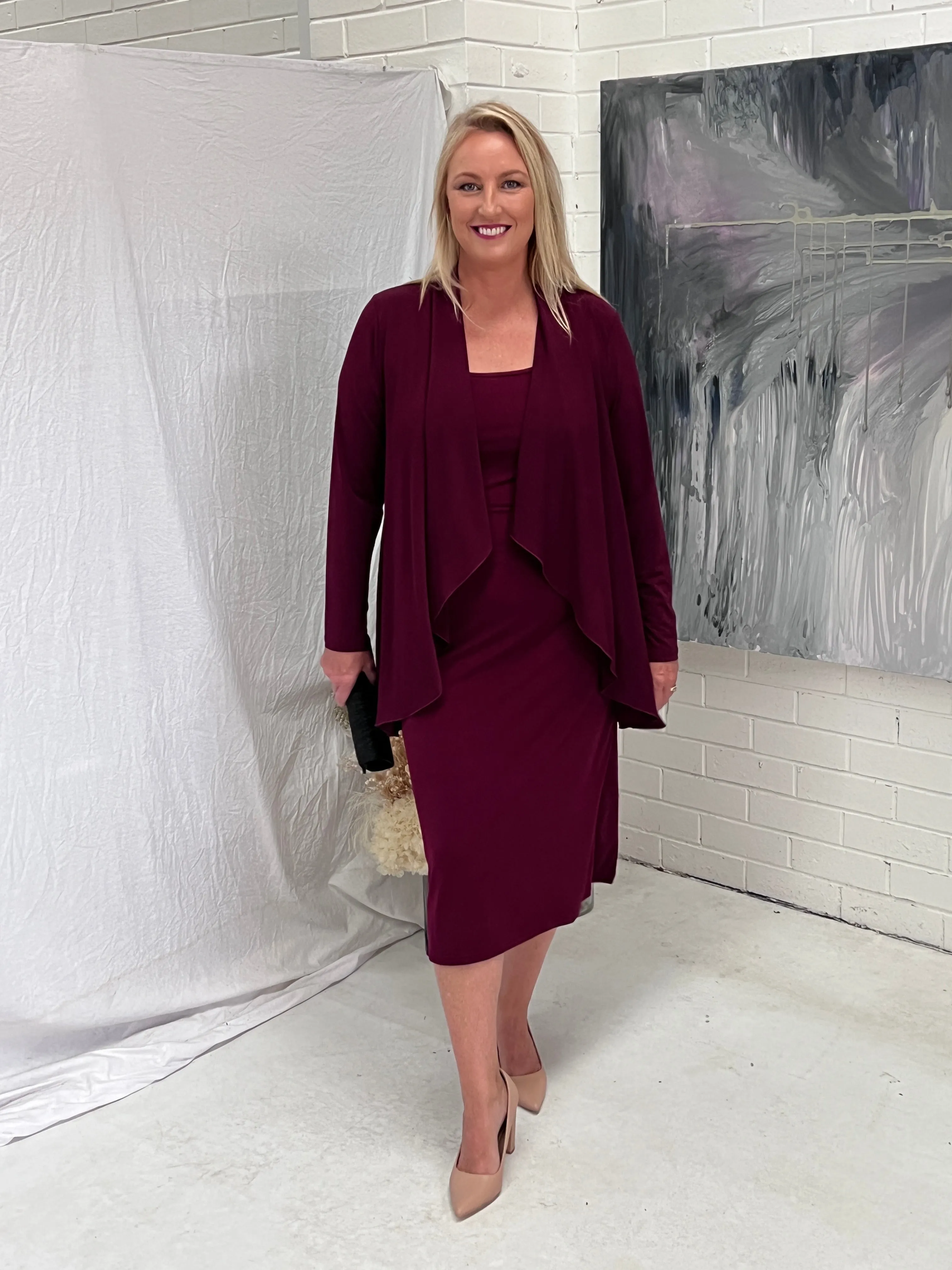 Kulani Burgundy Jersey Cardigan