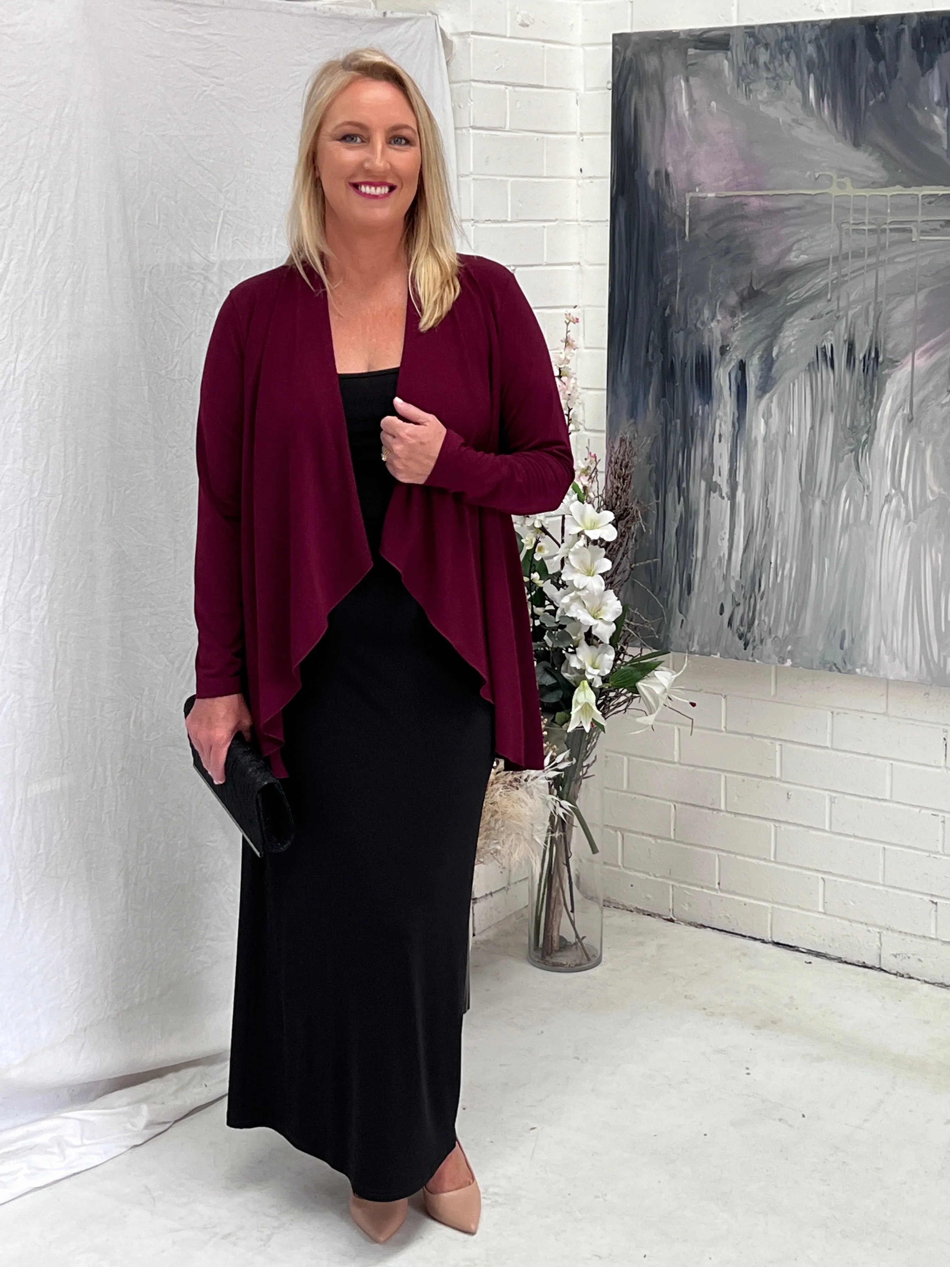 Kulani Burgundy Jersey Cardigan
