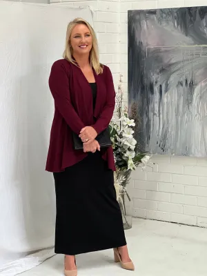 Kulani Burgundy Jersey Cardigan
