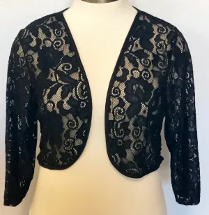 LACE CROPPED SHRUG CARDIGAN