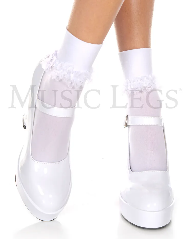 Lace Ruffle Opaque Ankle 527