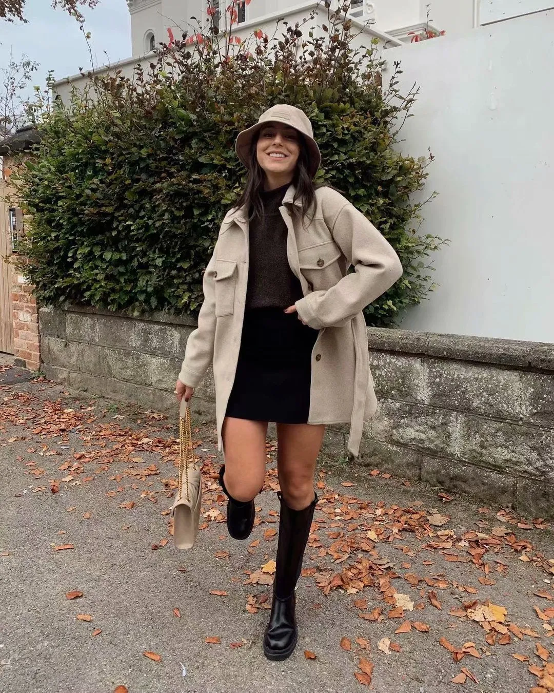 Lace-up Pile Collar Single-breasted Pocket Outerwear