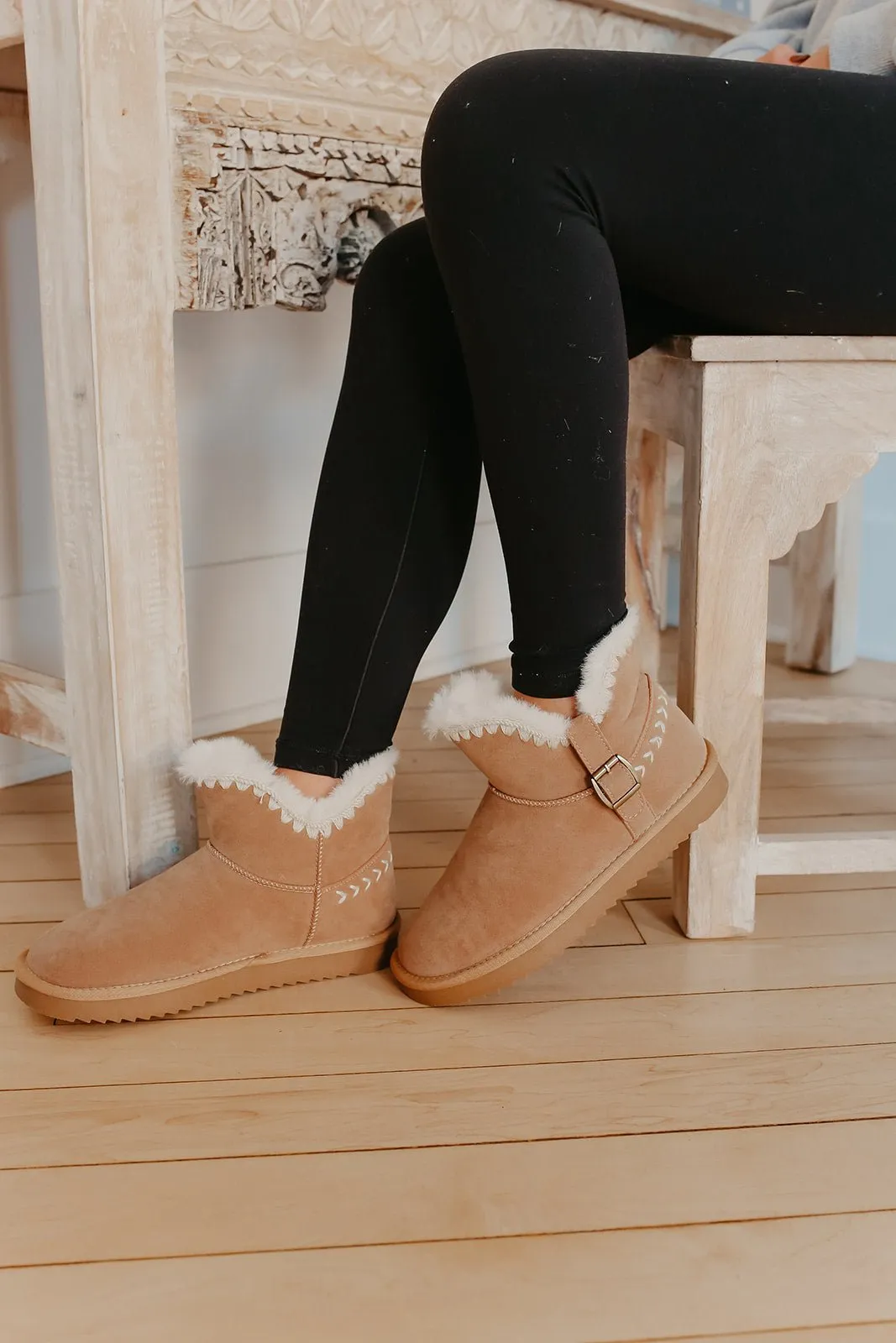 Lana Taupe Sherpa Lined Buckled Booties - FINAL SALE