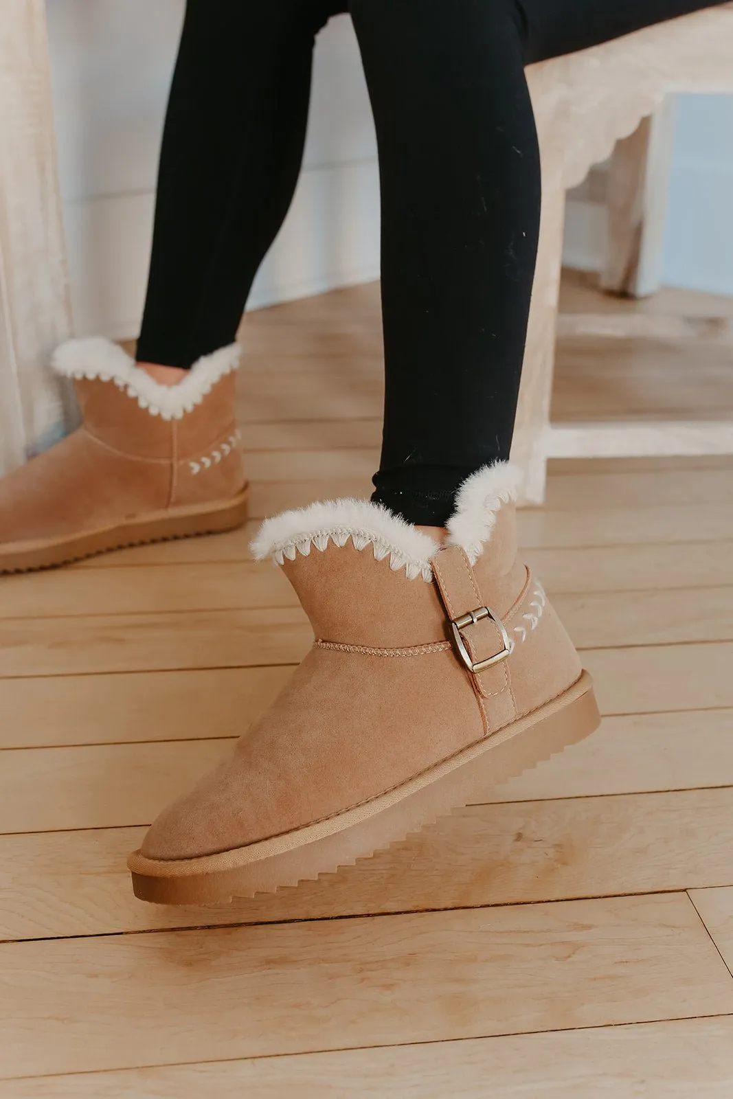 Lana Taupe Sherpa Lined Buckled Booties - FINAL SALE