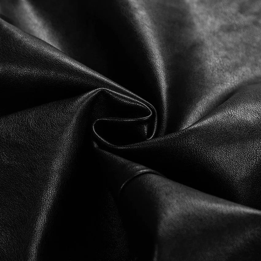 Lapel Double Breasted Leather Blazer Coat