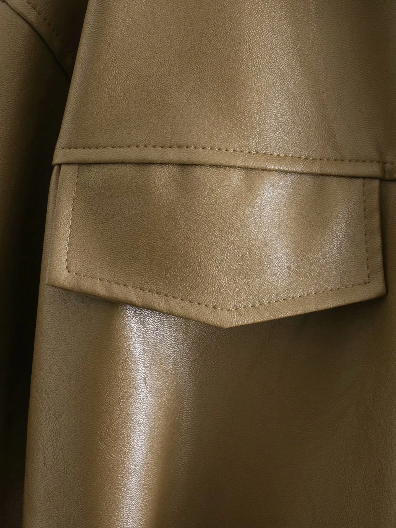 Lapel Single-breasted Lace-up Leather Cardigans Coat Outerwear