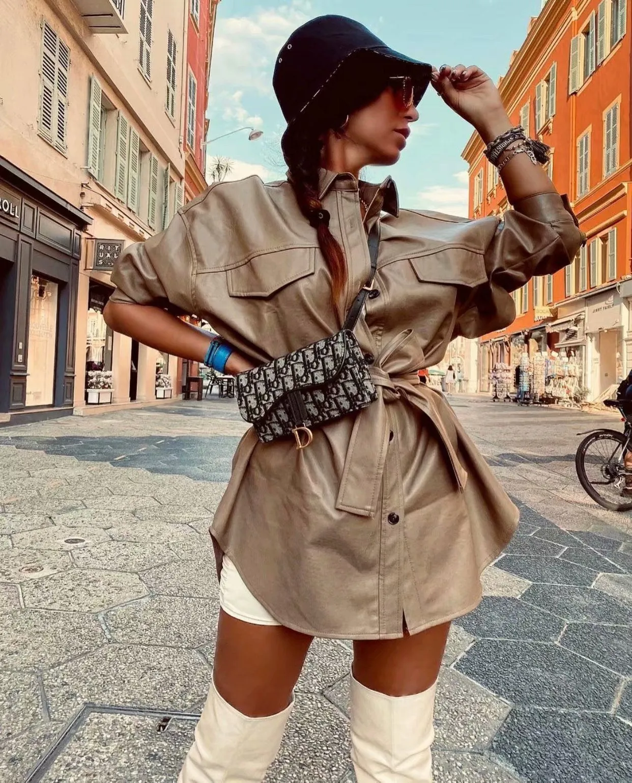 Lapel Single-breasted Lace-up Leather Cardigans Coat Outerwear