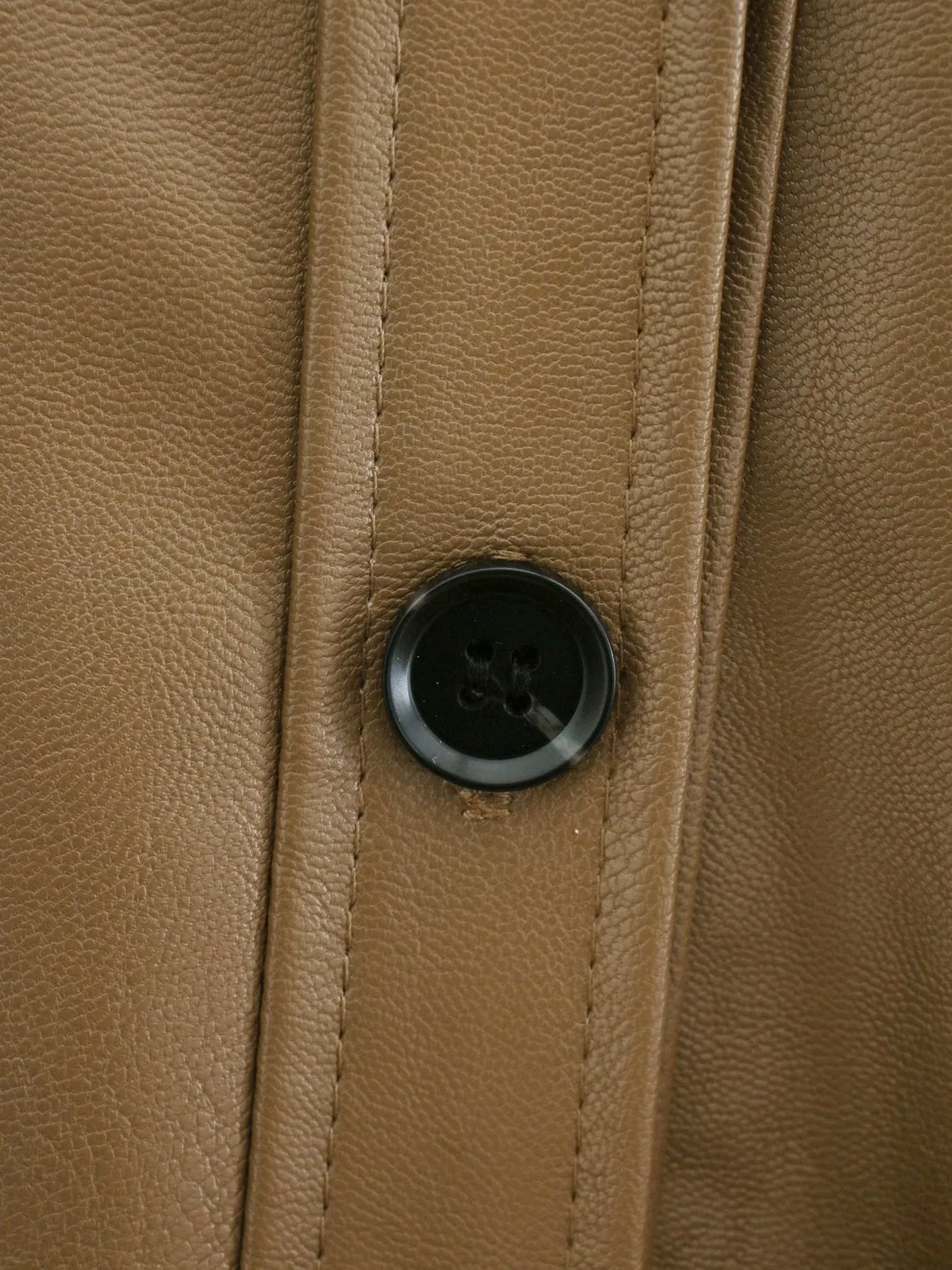 Lapel Single-breasted Lace-up Leather Cardigans Coat Outerwear