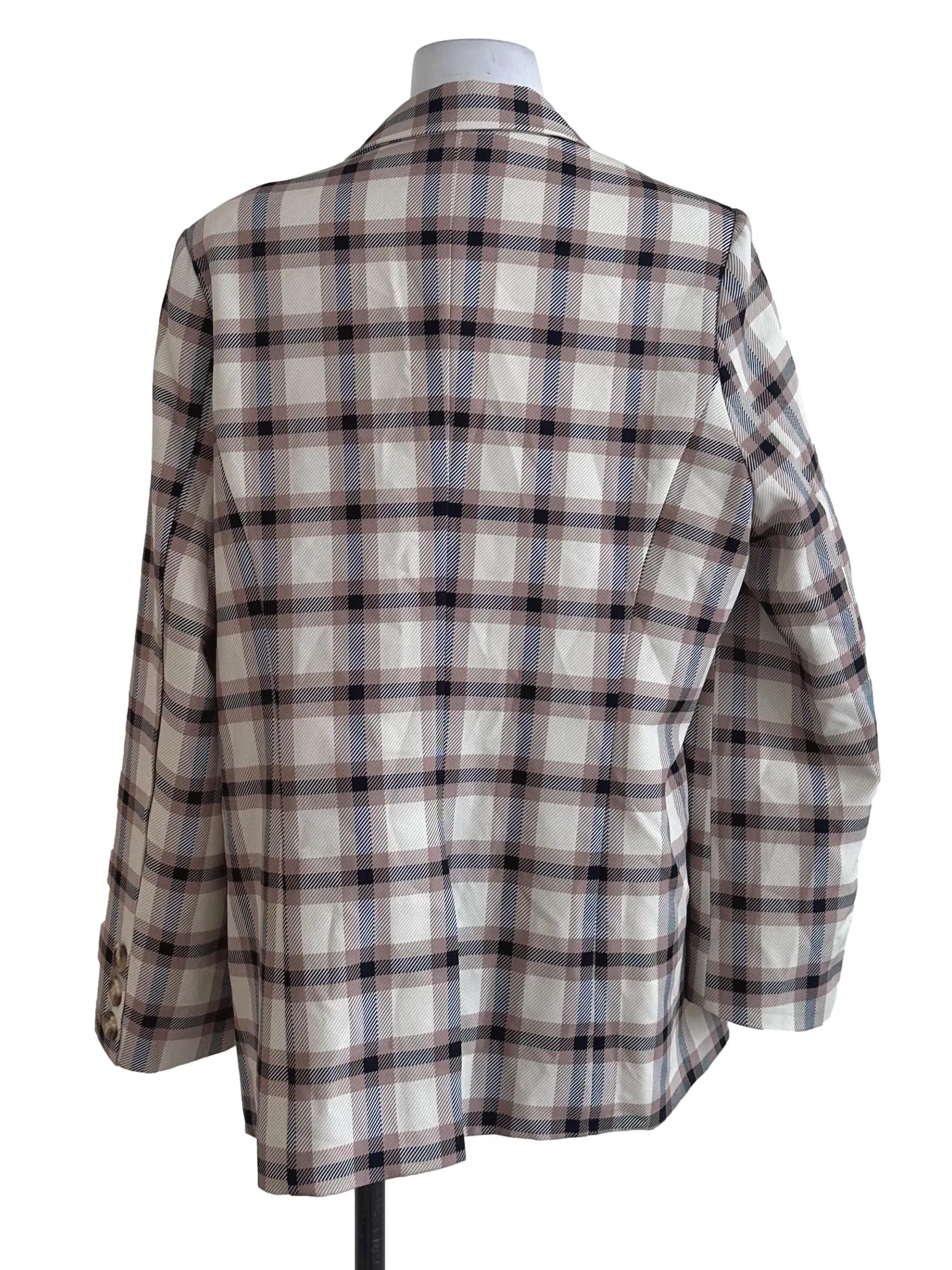 Latte Brown Plaid Blazer