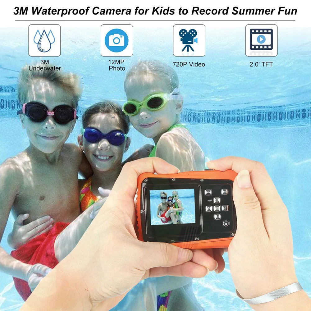 LCD Display Waterproof Action Camera - Red