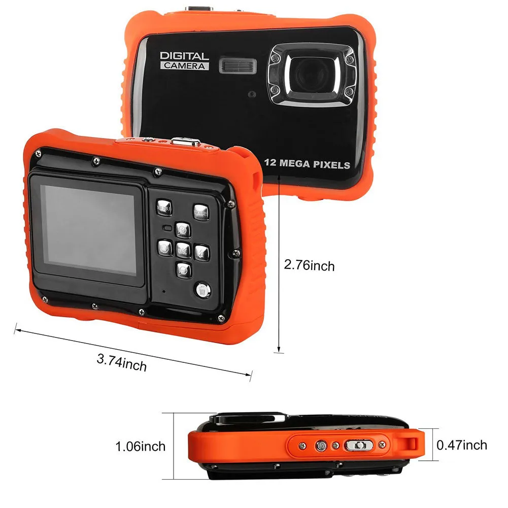 LCD Display Waterproof Action Camera - Red