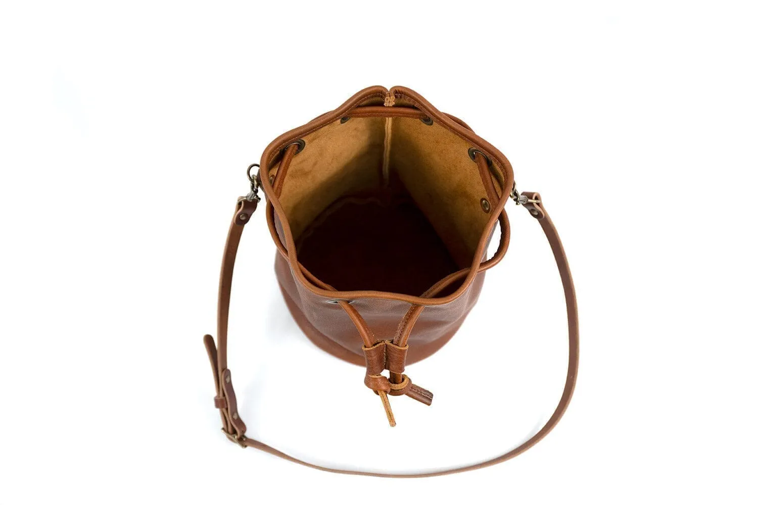 LEATHER BUCKET BAG - LARGE - VIOLET