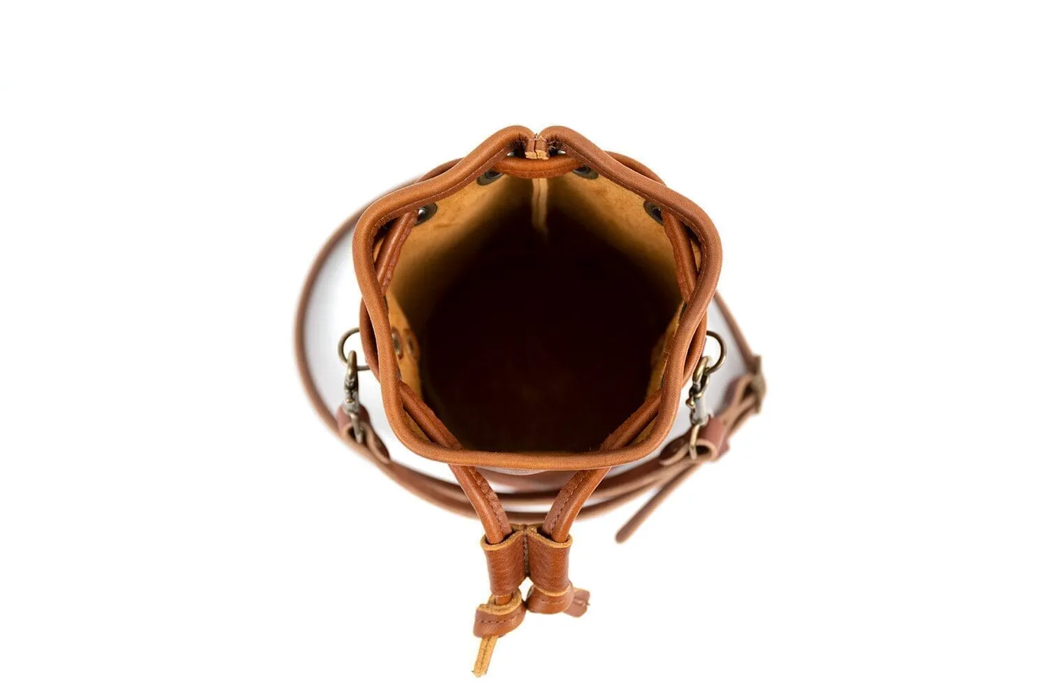 LEATHER BUCKET BAG - SMALL - VIOLET