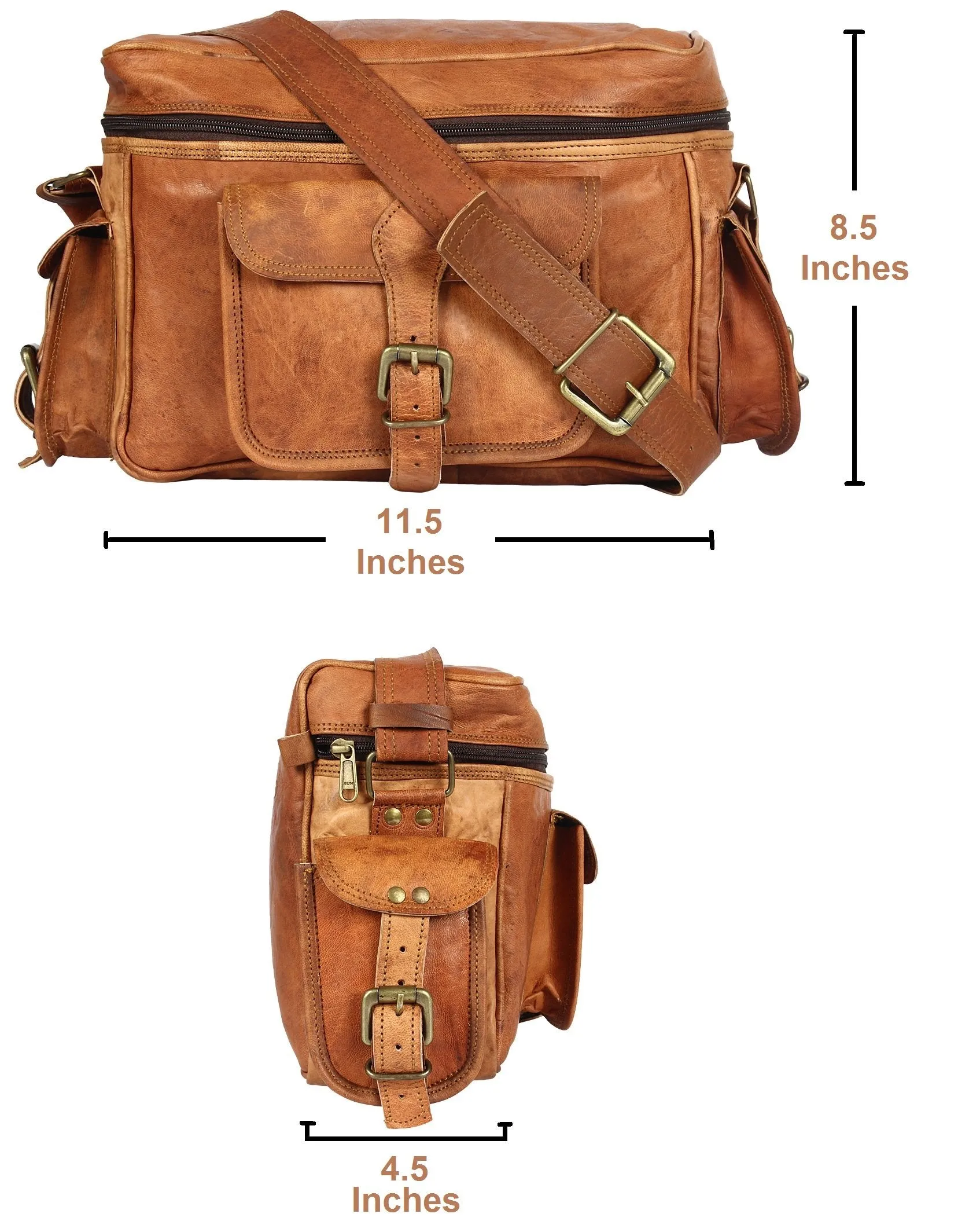 Leather Camera Bag DSLR Lens Case Camera Purse