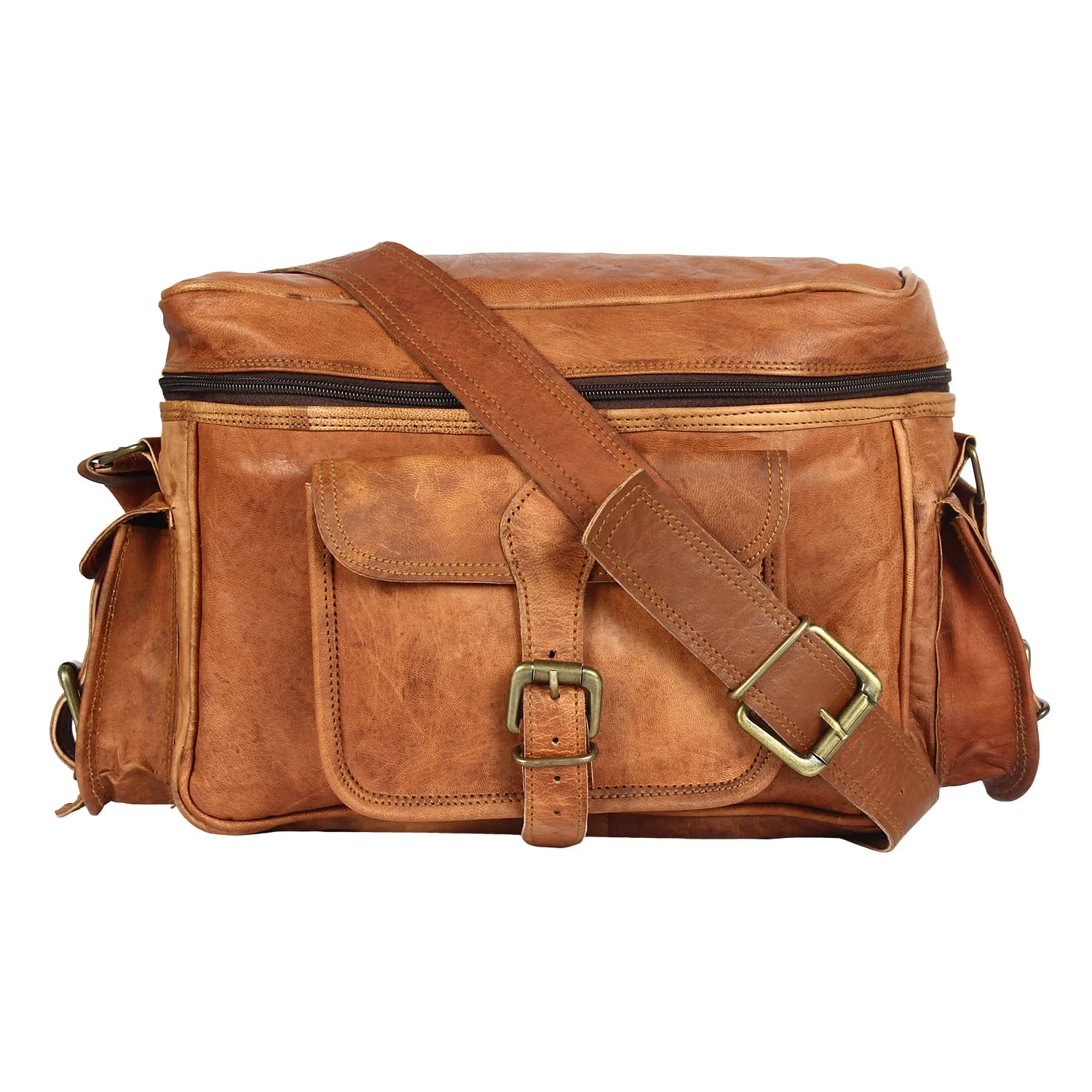 Leather Camera Bag DSLR Lens Case Camera Purse