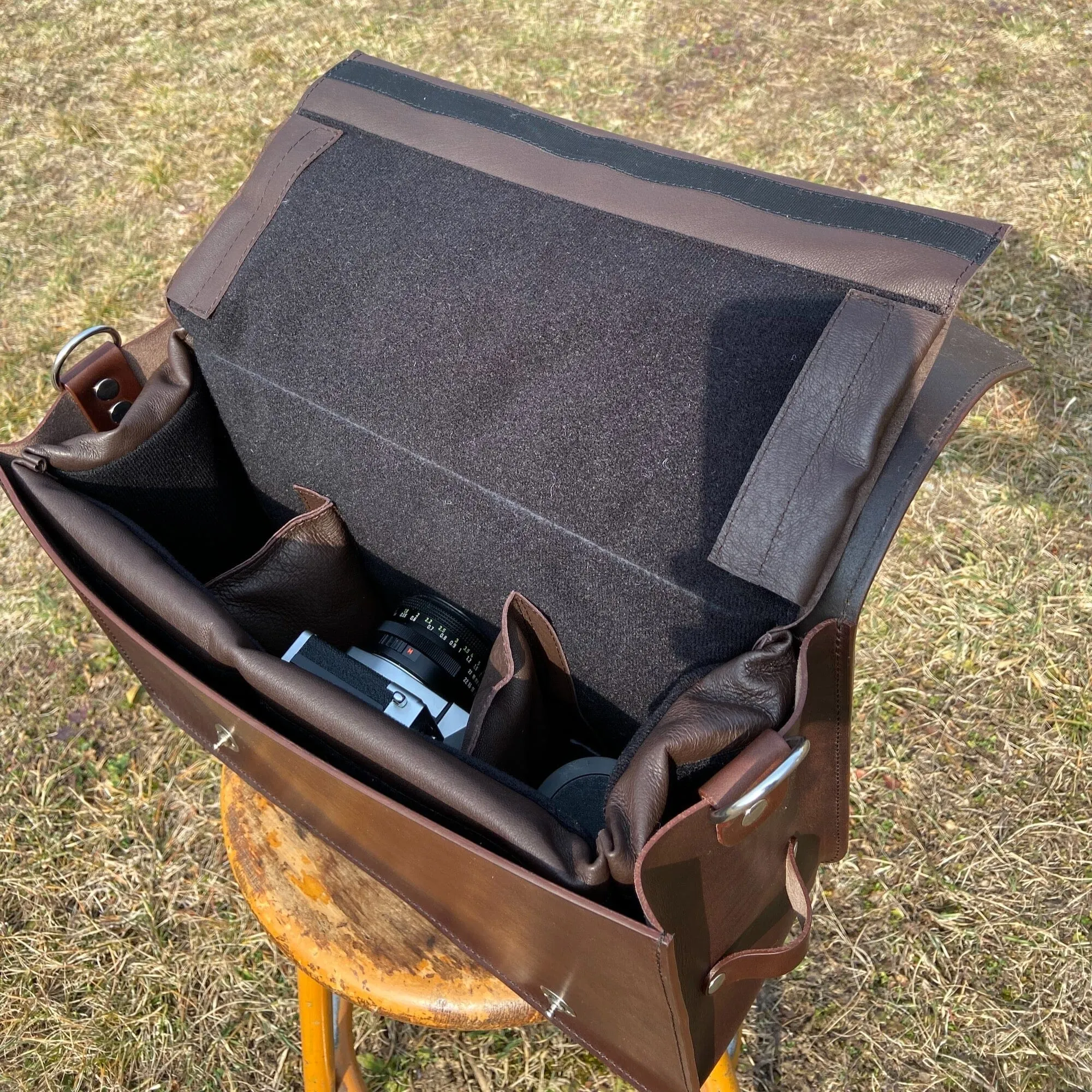 Leather Camera Bag for Brompton
