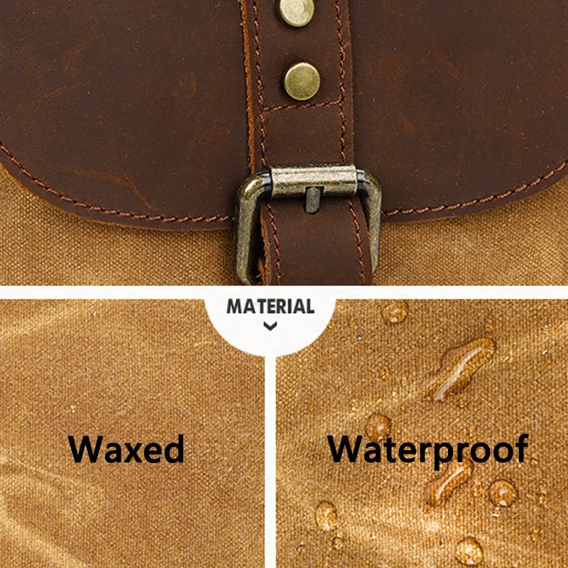Leather Canvas Camera Backpack