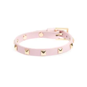LEATHER STUD BRACELET MINI PALE ROSE