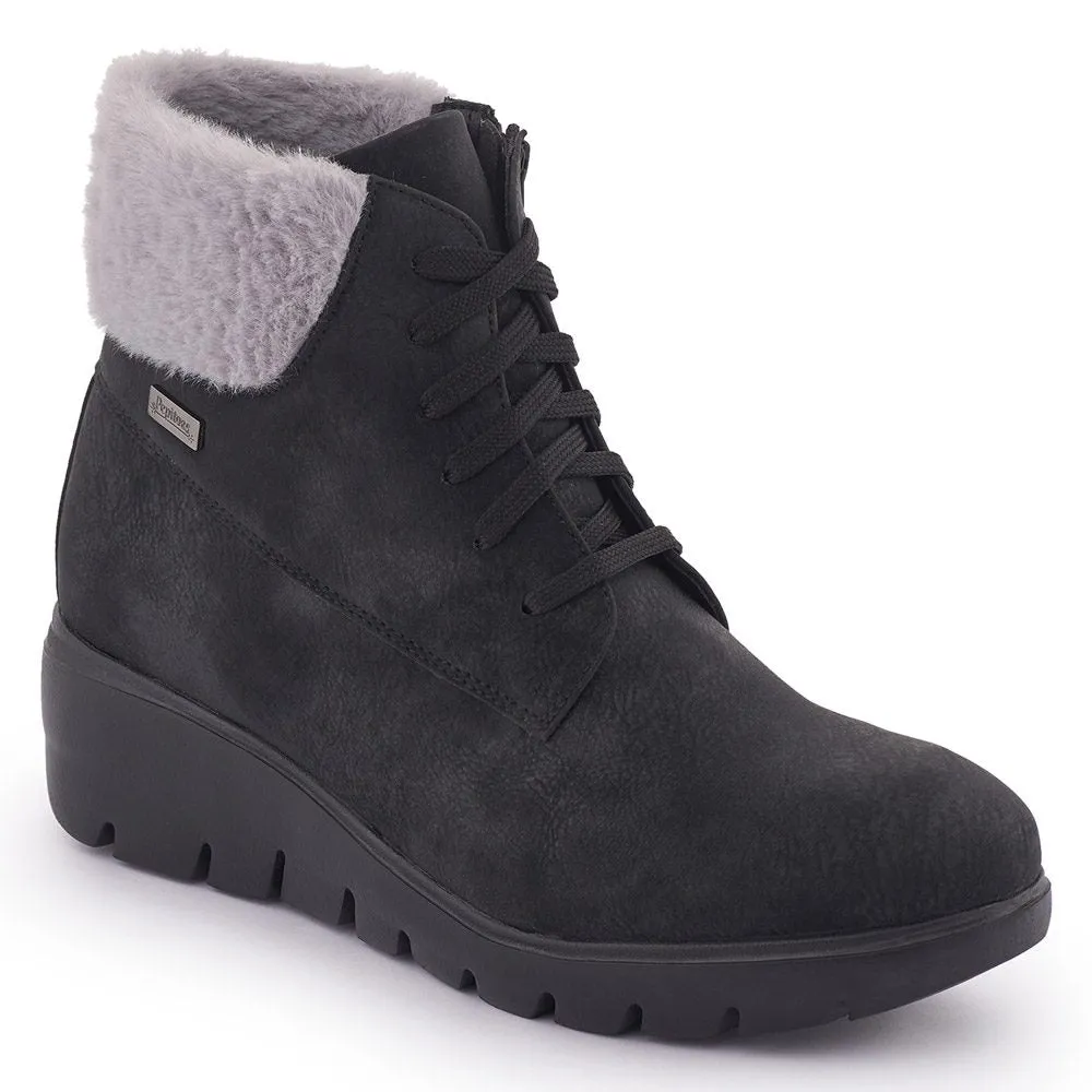 Leezu Black Vegan Fur Boots