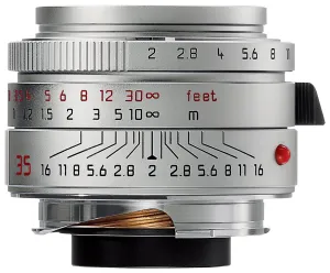 Leica Wide Angle 35mm f/2.0 Summicron M Aspherical Manual Focus Lens (6-Bit, Updated for Digital) - Chrome