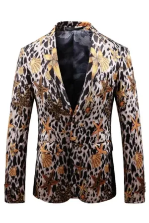 Leopard 3D Digital Print Blazers For Men