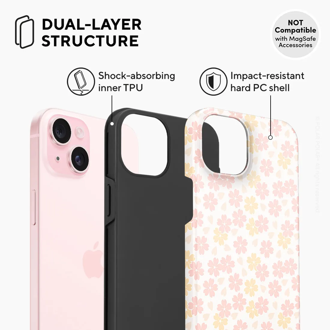 Light Pink Sakura Custom - iPhone 15 Plus Case