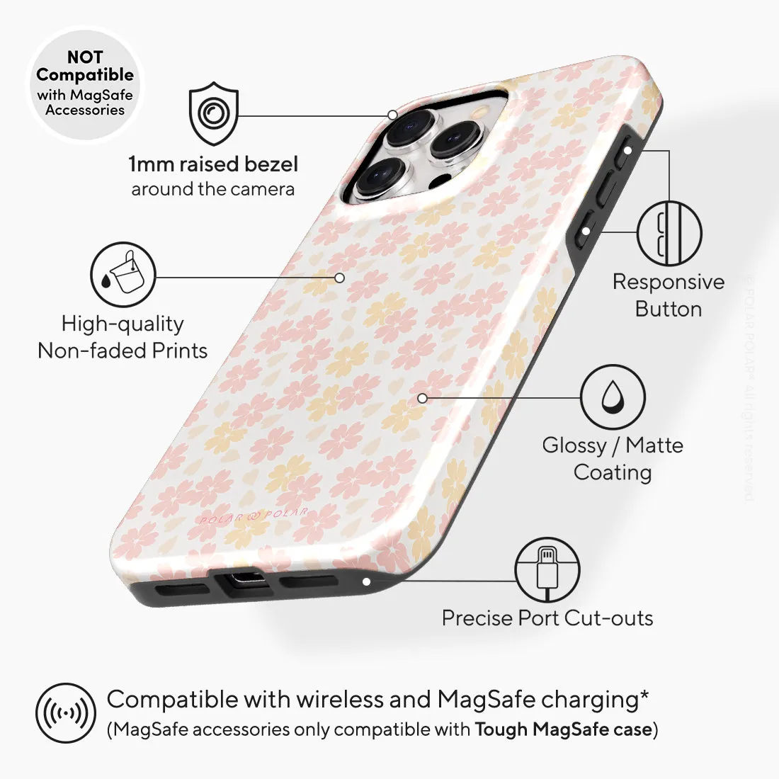 Light Pink Sakura Custom - iPhone 15 Pro Max Case