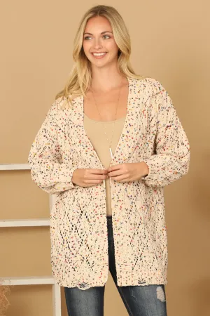 LONG SLEEVE CROCHET CARDIGAN