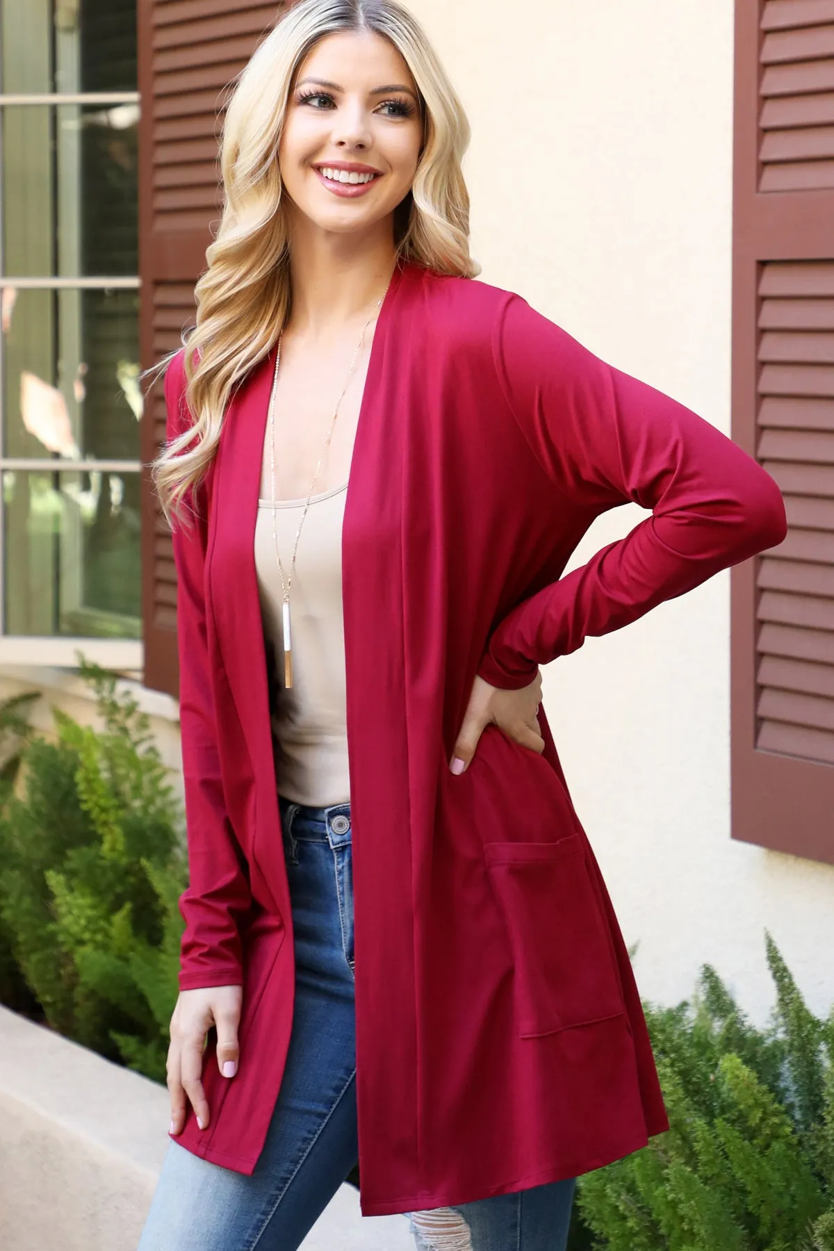Long Sleeve Solid Cardigan