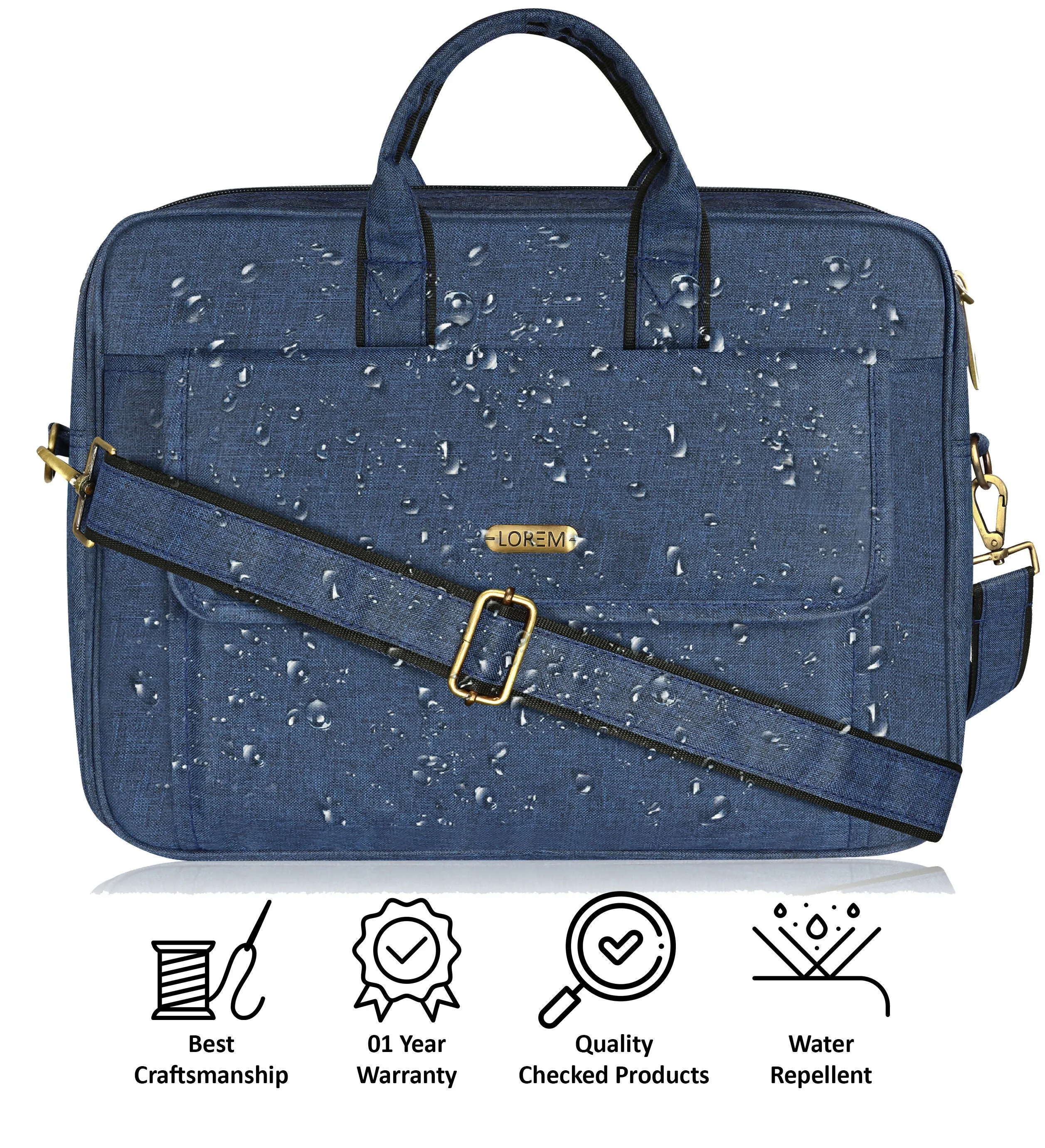 LOREM Faux Leather Messenger Bag for Men – 9.44L Capacity | Fits Up to 15.6” Laptops (Dell, HP, Lenovo, MacBook)