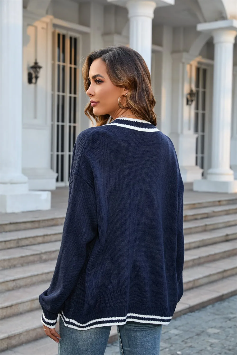 Lorna Buttoned V-Neck Long Sleeve Cardigan