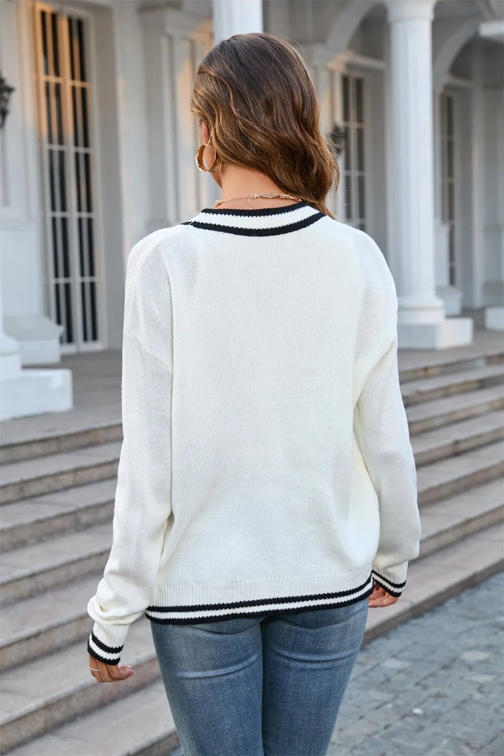 Lorna Buttoned V-Neck Long Sleeve Cardigan