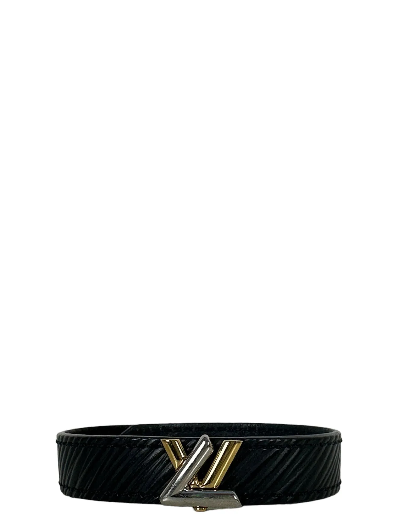 Louis Vuitton Black Epi Gold/Silver Twist Bracelet