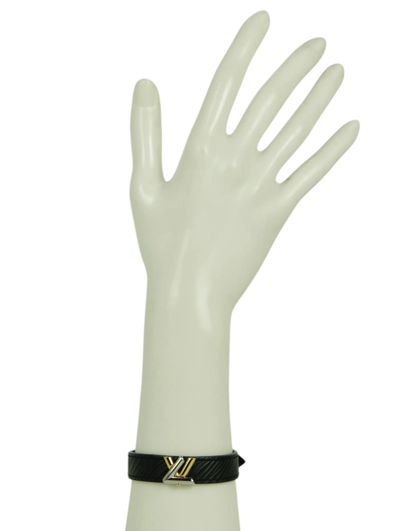 Louis Vuitton Black Epi Gold/Silver Twist Bracelet