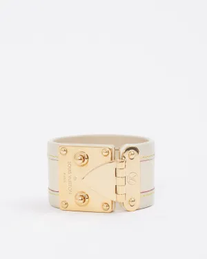 Louis Vuitton Cream Leather Lock It Bracelet