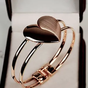 Love Heart Bangle Wristband Bracelet Women Wedding jewelry