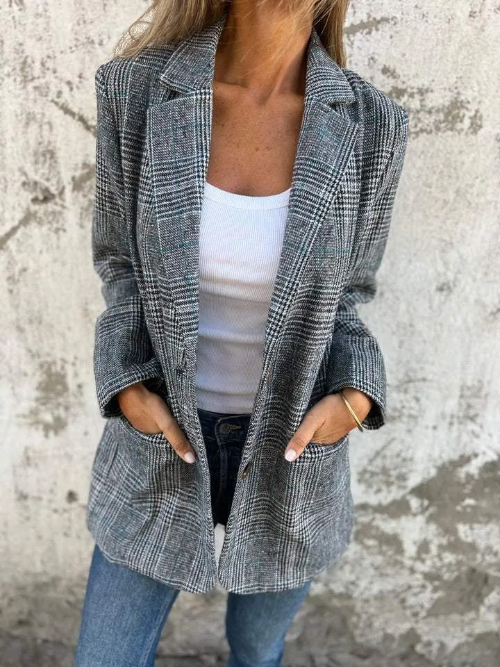 LUCINDA™ | Classic Plaid Winter Blazer