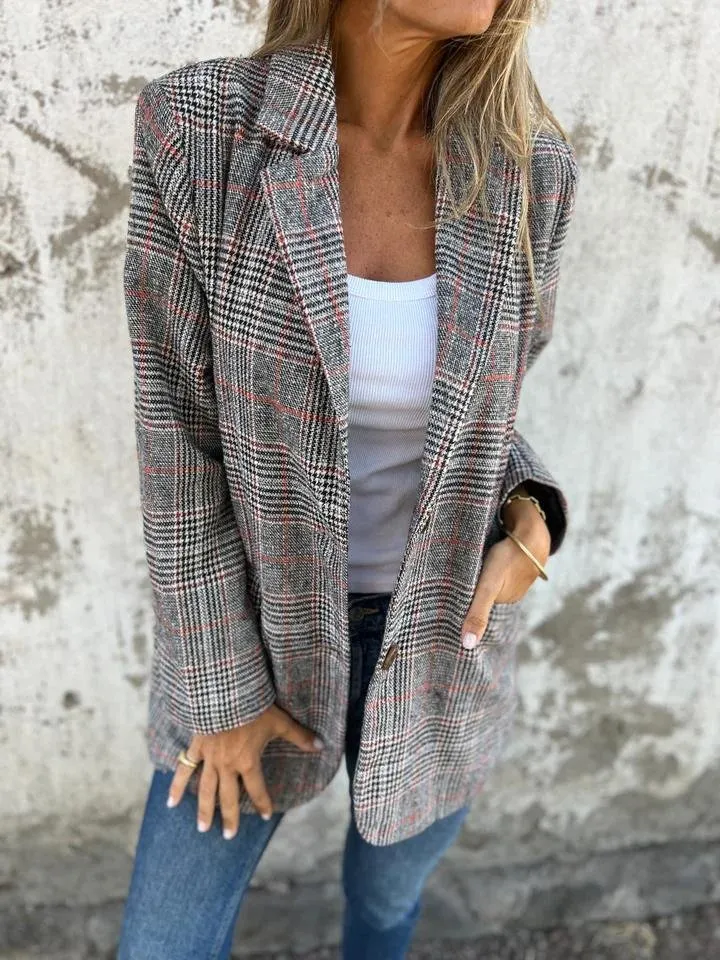 LUCINDA™ | Classic Plaid Winter Blazer