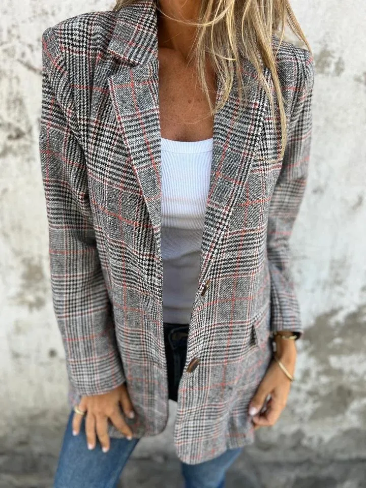 LUCINDA™ | Classic Plaid Winter Blazer