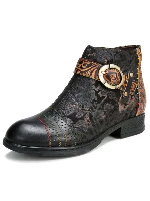 Luella Retro Handmade Buckle Ankle Boots