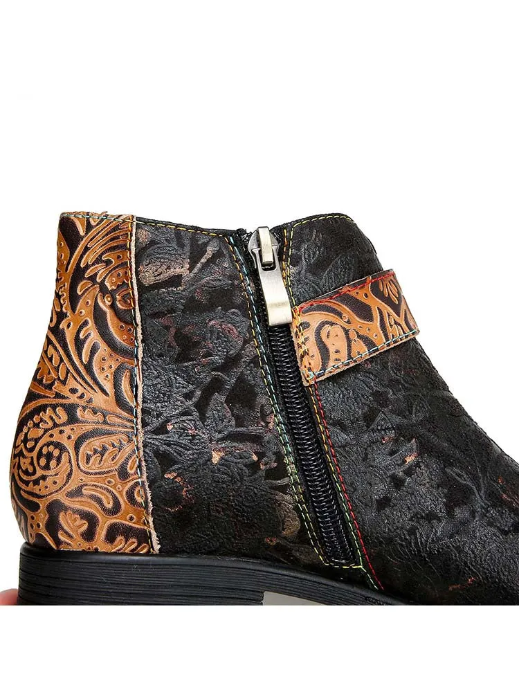 Luella Retro Handmade Buckle Ankle Boots