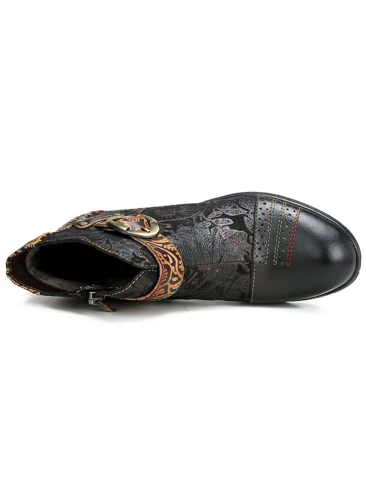 Luella Retro Handmade Buckle Ankle Boots